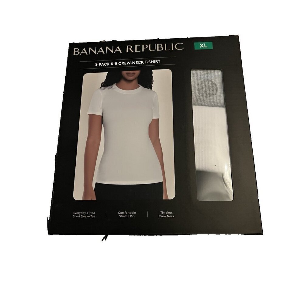 BANANA REPUBLIC Short Sleeve T-shirt 3 Pack Crewneck NEW Sz XL